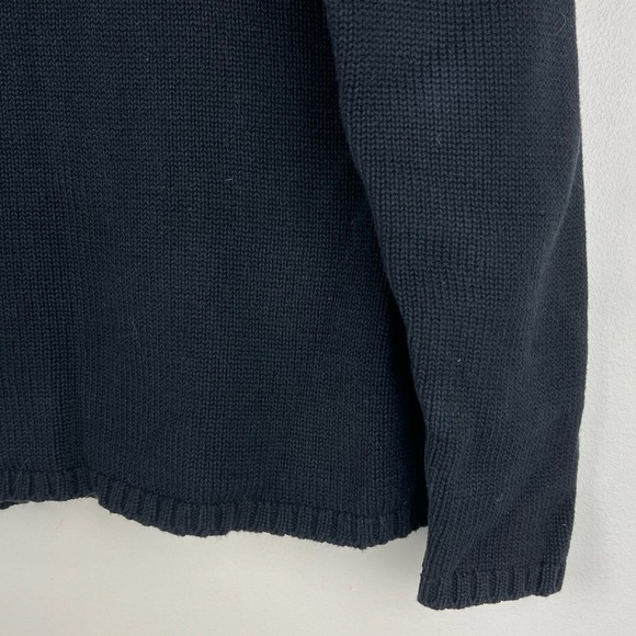 Vintage Preppy Cabincore Cotton Turtleneck Sweater Brown Navy Rust Geometric | S - Picture 7 of 9